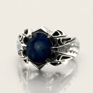 Natural Blue Sapphire 925 Sterling Silver Ring
